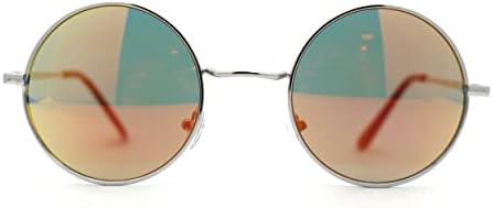 SA106 Reflective Color Mirrored Hippie Groove Round Circle Lens Retro Sunglasses