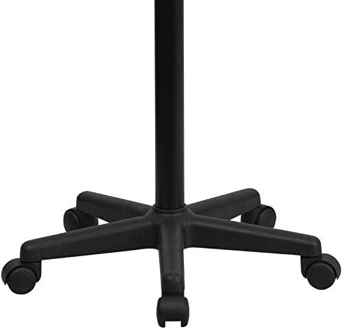 Flash Furniture Eve Sit to Stand Mobile Laptop Desk/Speaker's Lectern with Wheels, Modern Height-Adjustable Portable Standing Computer Desk, Black | Heavy Duty Nylon Base, Dual Wheel Casters