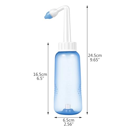 Croing Sinus Rinse Kit with 40 Salt Packs - Neti Pots - Nasal Irrigation- BPA Free - Nasal Rinse Bottle for Sinus and Allergy Relief - Nose Wash