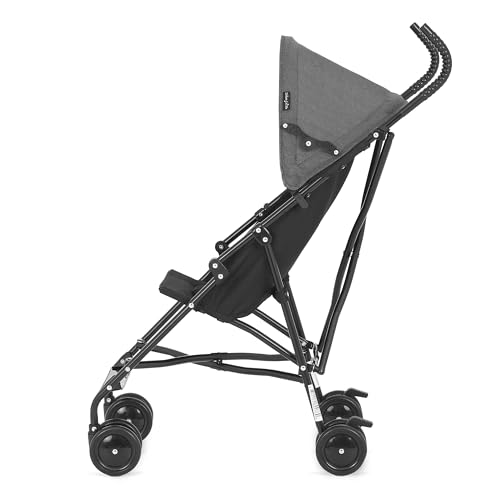Dream On Me Aero Travel Umbrella Stroller, 1-Hand Fold, Lightweight, Black | 3 Point Safety Harness, Dual Brakes, Adjustable Removable Canopy, Sturdy Steel Frame, Compact, For Toddlers 6-36 months