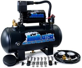 HornBlasters Outlaw Black 127H 1.5 Gallon 120PSI Train Horn Kit - All-In-One Air System - Easy Install - Big Sound