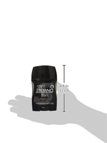 Stefano Stick Deodorant for Men 2.5oz, Desodorante Estefano Barra 60gr (Black)