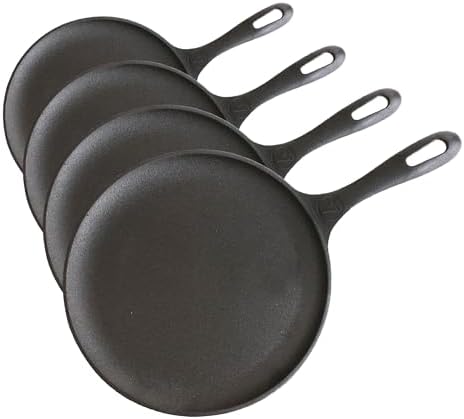 Victoria 10.5-Inch Cast Iron Comal Griddle Pan with a Long Handle, Preseasoned with Flaxseed Oil, Made in Colombia