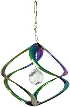 Red Carpet Studios The Original Cosmix Helix Wind Spinner Indoor/Outdoor Hanging Art, 11" Tall, Copper with Blue Planet