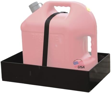 Buyers Products LT30 Gas Container Rack for Open or Enclosed Landscape Trailers, Bolt-On Carbon Steel Fuel Can Holder with Nylon Strap