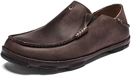 OluKai Moloa Men's Premium Leather Shoes, Easy Slip On & Off Design | Casual & Versatile Loafer, Drop-in Heel & Enhanced Traction