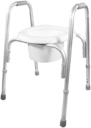 PCP Raised Toilet Seat and Safety Frame, Pre-Assembled Tool Free, Secure Adjustable Height, Made in USA, Regular