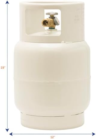 Flame King YSN201BT 20LB Steel Floor Buffer Propane Tank Cylinder with Vapor Valve and Level Gauge, White
