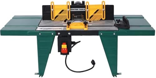 Universal Benchtop Router Table with Adjustable Fence, Steel Stand & Precision Routing for Woodworking – Craftsman Electric Router Table Tool (Black)