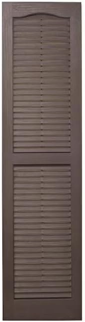 Homeside Open Louver Vinyl Shutters (1 Pair) 14-1/2in. x 43in. - 022 Chocolate - Premium Exterior Vinyl | Classic Slatted Design | Fade-Resistant