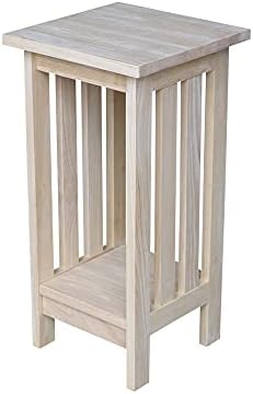 IC International Concepts Solid Wood Mission Plant Stand, Unfinished