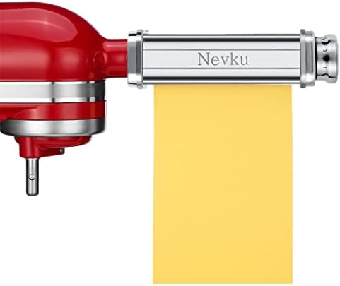 Pasta Maker Attachments Set for all KitchenAid Stand Mixer, including Pasta Sheet Roller, Spaghetti Cutter, Fettuccine Cutter by Nevku