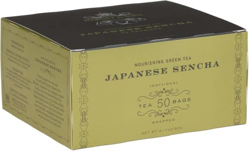 Harney & Sons Japanese Sencha Green Tea, 50 Tea Bags | Japanese Sencha green tea with a light, delicate flavor. Contains caffeine.
