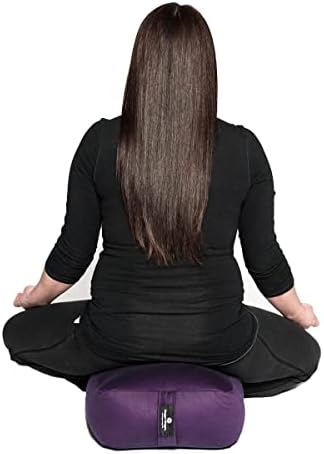 Hugger Mugger Zen Meditation Cushion - Wider Base, Use Horizontally or Vertically, Buckwheat Filled, Durable Fabric, Handmade in USA