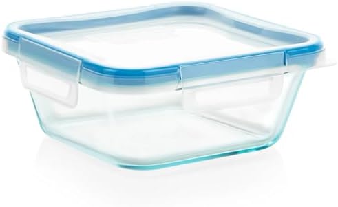 Snapware Snapware 6cup total solution rectangle food storage container glass, 9.3 Ounce (1112403) | Snapware glass container, 6‑cup size, BPA‑free lid, 4 locking tabs, microwave safe, freezer safe, dishwasher safe, 1112403