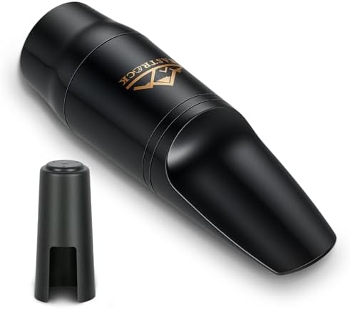 EASTROCK Alto Saxophone Mouthpiece Kit with Cap, Durable ABS Sax Mouthpiece for Alto Sax, Easy-Blowing Design for Beginners Students and Practice