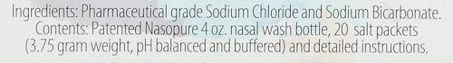 Nasopure Nasal Wash, Little Squirt Kit, “The Nicer Neti Pot” Sinus Wash Kit, Comfortable Nasal Rinse Bottle & 20 Salt Packets