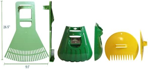 Grabber Scoop Hand Rakes with Leverage Extension Grip - Back Saving Ergonomic Gardening Tool for Lawn and Leaves Clean-up - Made in USA - Model P755