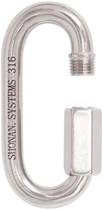 SHONAN Heavy Duty Marine Chain Quick Links, Stainless Steel Chain Connectors, Corrosion Resistant Locking Carabiners