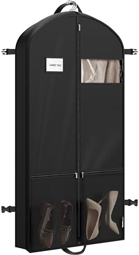 Simple Houseware 43" Travel Garment Bag with Pockets, Heavy Duty Suit Bag