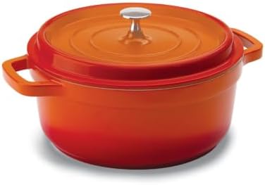 HERCULES Round Casserole, Orange, 10 X 11 inches, 4.3L, Herces Pa9000-24L,
