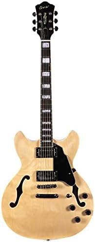 Grote Full Scale Electric Guitar Semi-Hollow Body Guitar Stainless Steel Frets (Vintage Sunburst)