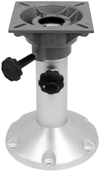 Wise 8WP21-18S Boat Seat Pedestal, Adjustable Height from 12" to 18", with Standard Seat Mount | 2-7/8 in anodized aluminum post, 9 in base