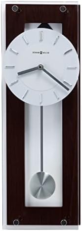 Howard Miller Emmett II Wall Clock – Espresso Finish, Silver Pendulum, Chrome Accents, Quartz Movement, Modern Pendulum Wall Clock
