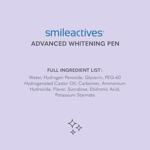 Smileactives Teeth Whitening Pen, Stain Remover Gel, Vanilla Mint, 2-Pack | Precision Brush-Tip Applicator, Dental-Grade Formula, Travel-Ready Design