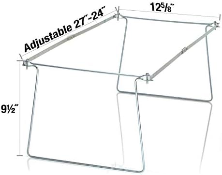 Officemate Hanging File Frame, Letter Size (Fits 24″–27″), Adjustable Heavy-Duty Steel File Drawer Organizer for Desks, Cabinets & Shelves (91964)