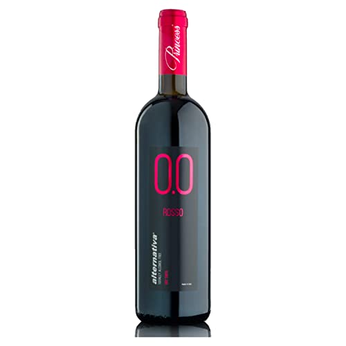 Princess Alternativa Rosso Dry Red Alcohol-Free 0.0% Non-Alcoholic, Gift for New and Expecting Mothers, From Italy (750ml, 6 Bottles)