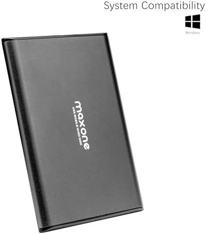 Maxone 1TB Ultra Slim Portable External Hard Drive HDD USB 3.0 Compatible | with PC, Laptop, Charcoal Grey