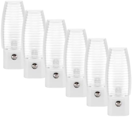 Maxxima LED Plug-in Night Light, Dusk to Dawn Sensor 5000K 5 Lumens, 6 Pack | Auto On/Off, Daylight, Bedroom Bathroom Hallway Senior Living Use