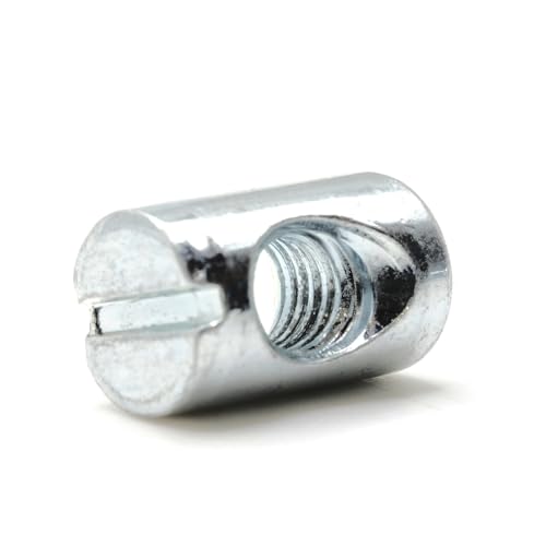 ReplacementScrews Cross Dowel Barrel Nuts Compatible with IKEA Part 104895 | (SLAKT Bed Frames, etc), Zinc Plated - Symmetric, Pack of 8