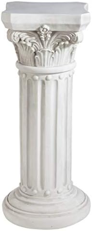 Design Toscano EU2866 Rose Garland Indoor/Outdoor Pedestal Plant Stand, 11 Inches Wide, 34 Inches Tall, Handcast Polyresin, Antique Stone Finish