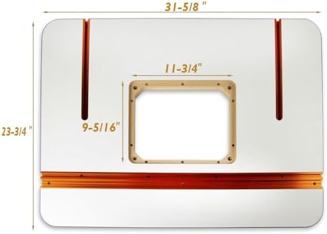 O'SKOOL MDF Router Table Top, 32 Inch by 24 Inch | Laminated Surface, 9-1/4" by 11-3/4" Plate Opening, Fits O'SKOOL Router Lifts