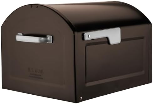 Architectural Mailboxes 950020RZ Centennial Post Mount Mailbox, XL, Rubbed Bronze | Galvanized steel build for outside with rust-resistant powder-coat finish and a magnetic door closure. USPS approved.