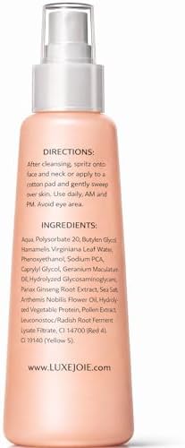 Ginseng Mineral Toner - Witch Hazel Toner Mist with Ginseng – Hydrating Facial Toner Spray for Sensitive Skin – for Oily