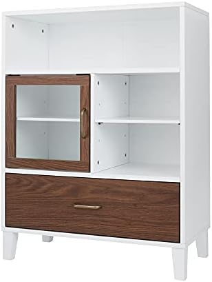 Teamson Home Florence 26 in. x 32 in. 2-Door Freestanding Wooden Floor Cabinet with Adjustable Shelves for Storage Solutions in Bathrooms, Kitchens, Laundry Rooms, Home Offices, White | Freestanding Wooden, Adjustable Shelves, For Bathrooms, Kitchens, La…