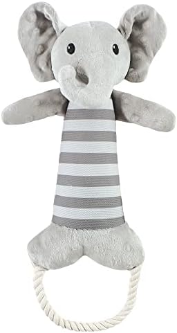Luvable Friends Unisex Baby Squeaky Plush Dog Toy With Rope