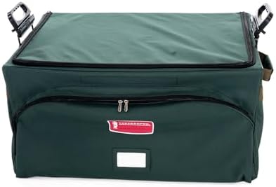 (Green Christmas Ornament Storage Box with Dividers) - Deluxe Ornament Keeper - Holds 72 Ornaments up to 4 Inches in Diameter | 3 Removable Trays with Separators | Acid-Free Fabric Lining