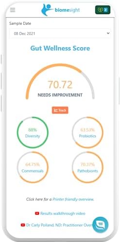 Gut Microbiome Test Kit — US Lab, 1-2 Week Results — Personalized Food & Supplement Recommendations — 43 Gut Health Scores, Up to 3