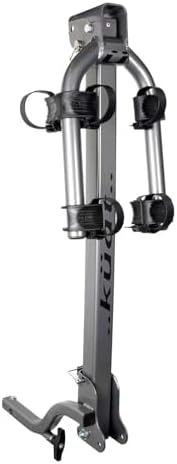 Kuat Beta Hitch-Mounted Bike Rack, 2 Bike Capacity | Hanging-Style Durable Lightweight Aluminum Powder Coated Tilting-Down Gray Bicycle Car Truck Transportation Hauling Rack