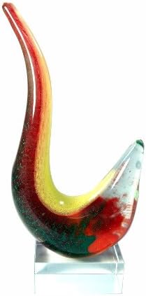 M Design Art Handcraft Glass Rainbow Stripe Colorful Art Handcraft Sculpture N1408 [Kitchen]