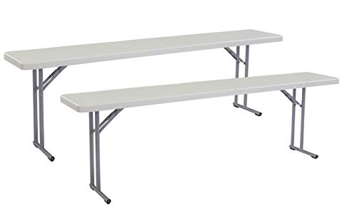 Seminar Folding Table by National Public Seating – 18x72 Portable, Heavy-Duty Foldable Table Indoor/Outdoor Table for Office, Conferences & Training Rooms – Lightweight & Durable, Speckled Gray