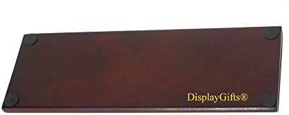 DisplayGifts Challenge Coin Display Stand 4 Row Wooden Holder Rack Case Holds 28 Coins Walnut Finish