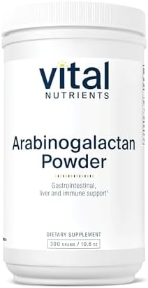 Vital Nutrients Arabinogalactan Powder - Vegan Prebiotic Fiber Supplement for GI Health, Liver, and Immune Support* - Gluten, Dairy