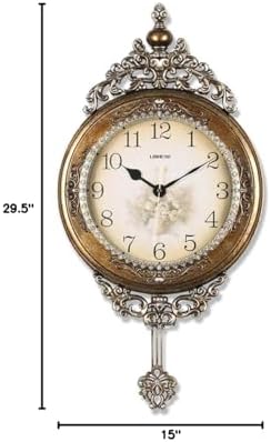 SHISEDECO 29.5" Large Vintage Antique Grandfather Pendulum Wall Clock, Blue