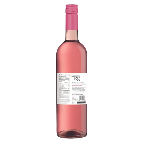 Sutter Home Fre White Zinfandel from California Vineyards - Fragrant Strawberry Aromas with Pleasant, Lingering Finish (1 Pack, White Zinfandel)