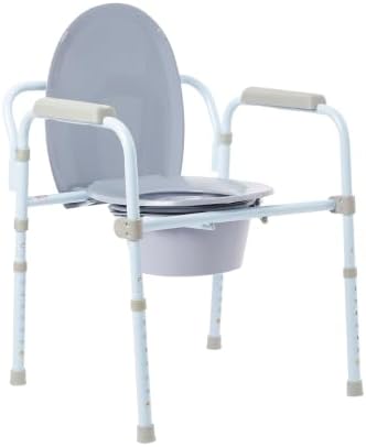 McKesson Folding Bariatric Commode Chair with 7.5 qt, 13 3/4 in, 1 ct | Seat Width